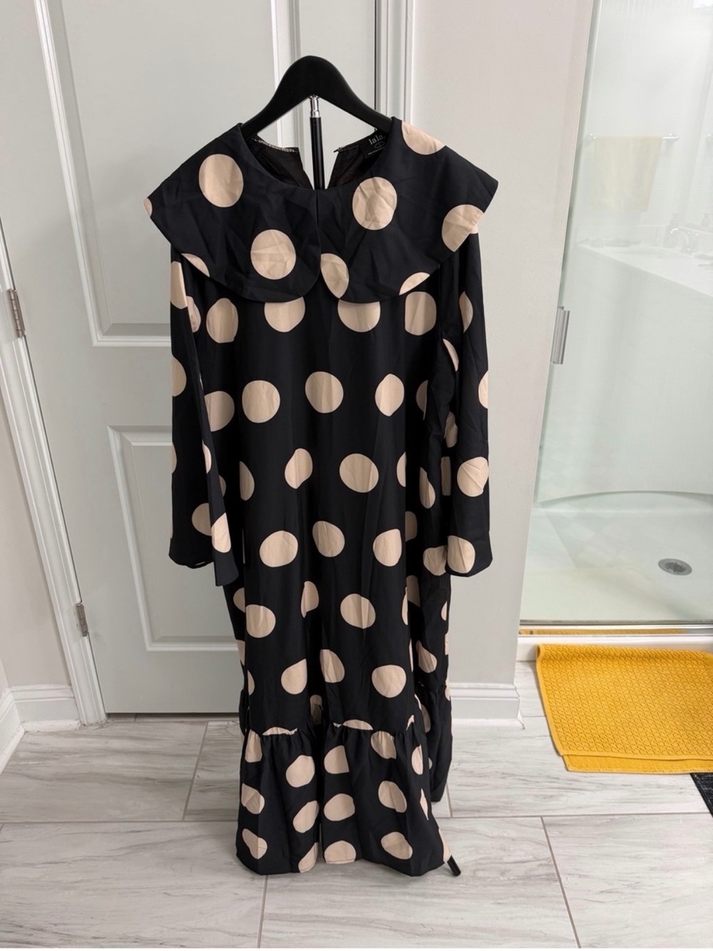 New! Dressed in LALA Doing What I Damn Well Please Polka Dot Maxi Dress - S - Picture 5 of 8